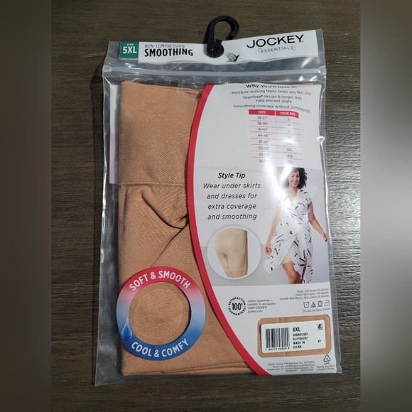 Jockey Essentials Seamless No Chafe Moisture Wicking Support Shapewear 5x - Picture 2 of 4